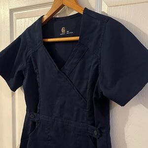 Carhartt Dark Navy Mock Wrap Scrub Top